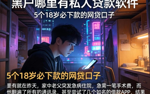 黑户哪里有私人贷款软件,详细阐述5个18岁必下款的网贷口子