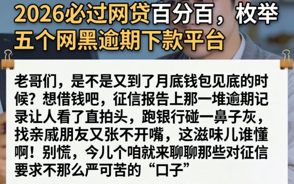 2026必过网贷百分百，枚举五个网黑逾期下款平台