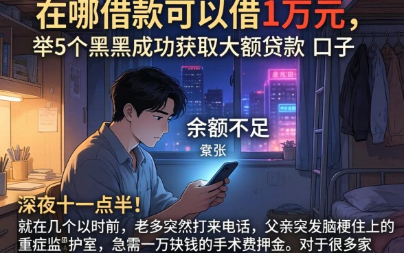在哪借款可以借1万元，枚举5个黑户成功获取大额贷款的口子