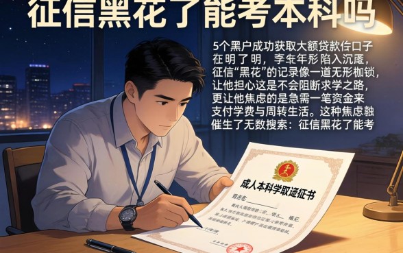 征信黑花了能考本科吗，详细阐述5个黑户成功获取大额贷款的口子