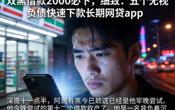 双黑借款2000必下,细致阐述五个无视负债快速下款长期网贷的app