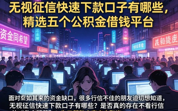 无视征信快速下款口子有哪些，精选五个公积金借钱平台