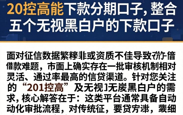 201控高能下款分期的口子,整合五个无视黑白户的下款口子