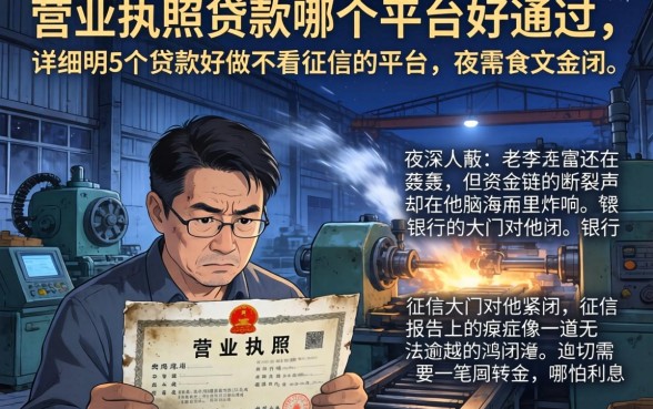营业执照贷款哪个平台好通过，详尽说明5个贷款好做不看征信的平台