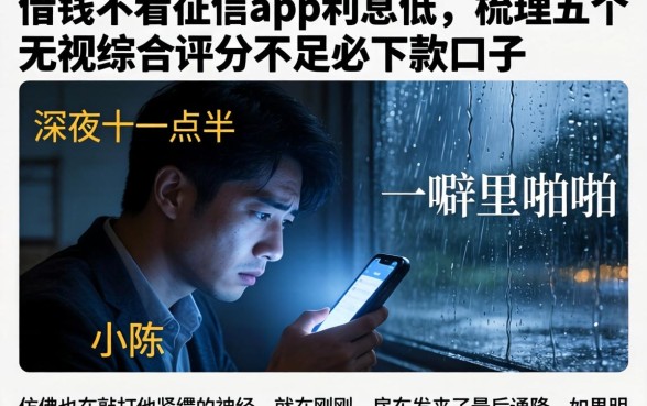 借钱不看征信的app利息低的，梳理五个无视综合评分不足必下款口子