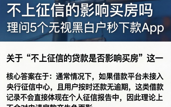 不上征信的影响买房吗，理出5个无视黑白户秒下款app