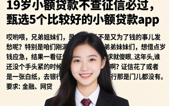 19岁小额贷款不查征信必过，甄选5个比较好的小额贷款app