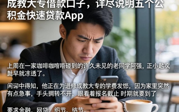 成教大专的借款口子,详尽说明五个公积金快速贷款app