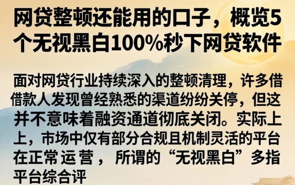网贷整顿还能用的口子,概览5个无视黑白100%秒下网贷软件