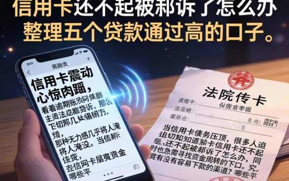 信用卡还不起被起诉了怎么办，整理五个贷款通过高的口子