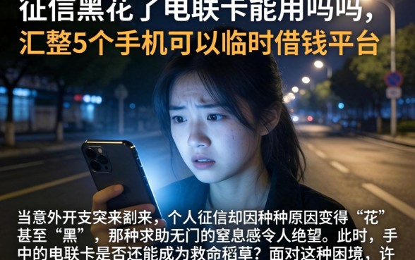 征信黑花了电联卡能用吗吗，汇整5个手机可以临时借钱的平台