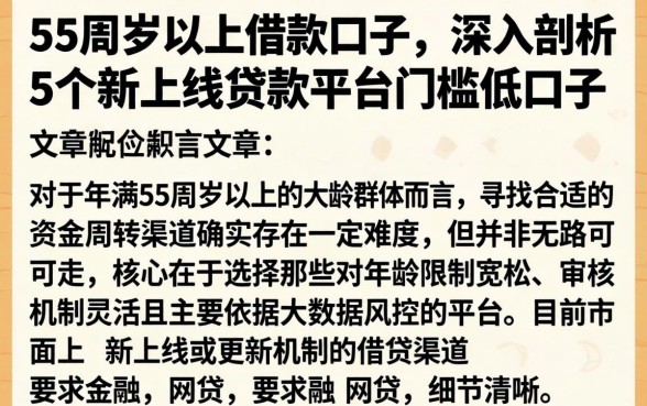 55周岁以上借款口子,深入剖析5个新上线贷款平台门槛低口子