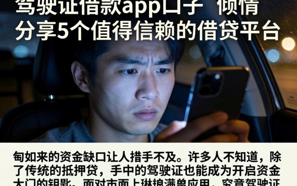 驾驶证借款app口子,倾情分享5个值得信赖的借贷平台