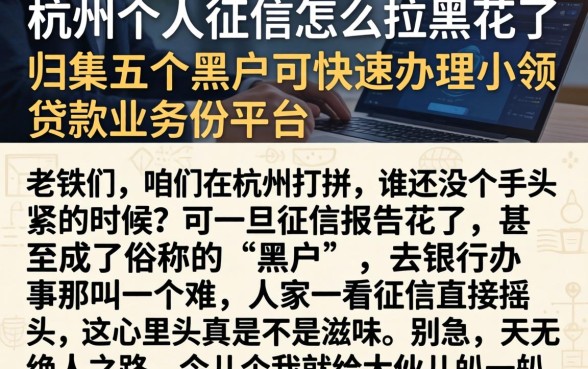 杭州个人征信怎么拉黑花了，归集五个黑户可快速办理小额贷款业务的平台