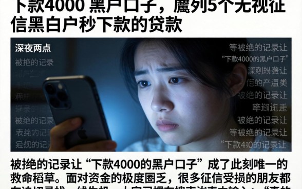 下款4000的黑户口子，胪列5个无视征信黑白户秒下款的贷款