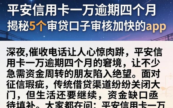 平安信用卡一万逾期四个月，揭秘5个审贷口子审核加快的app