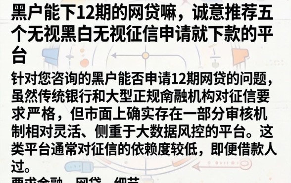 黑户能下12期的网贷嘛,诚意推荐五个无视黑白无视征信申请就下款的平台
