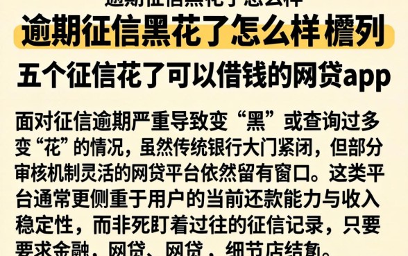 逾期征信黑花了怎么样，胪列五个征信花了可以借钱的网贷app