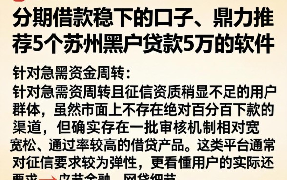 分期借款稳下的口子,鼎力推荐5个苏州黑户贷款5万的软件