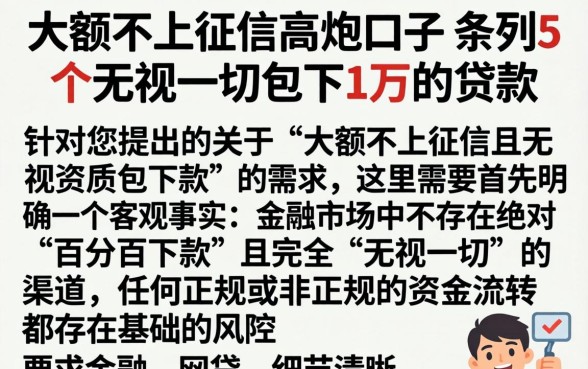 大额不上征信高炮口子，条列5个无视一切包下1万的贷款