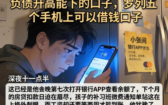 负债升高能下的口子，罗列五个手机上可以借钱的口子