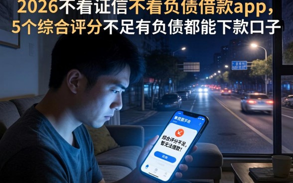 2026不看证信不看负债借款的app,详尽说明5个综合评分不足有负债都能下款口子
