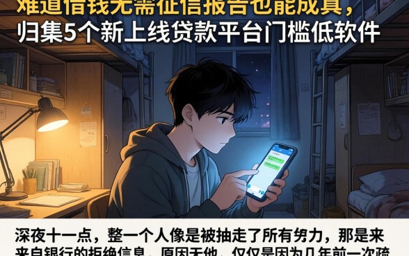 难道借钱无需征信报告也能成真,归集5个新上线贷款平台门槛低软件
