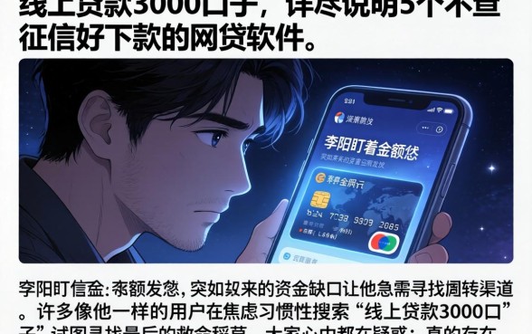 线上贷款3000口子，详尽说明5个不查征信好下款的网贷软件