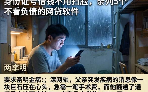 身份证号借钱不用扫脸,条列5个不看负债的网贷软件