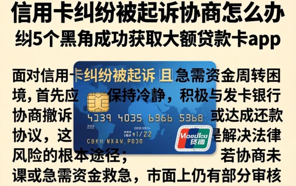 信用卡纠纷被起诉协商怎么办，归纳5个黑户成功获取大额贷款的app