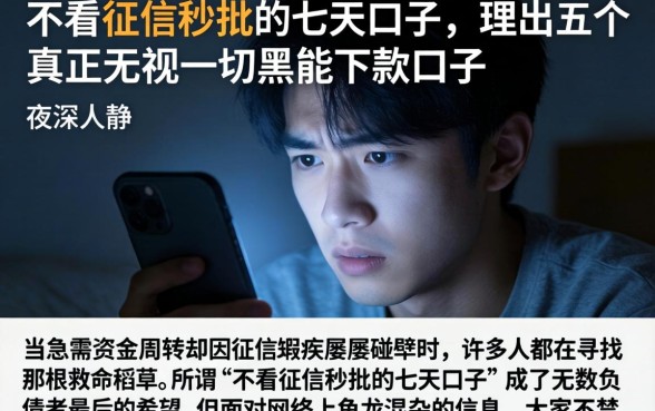 不看征信秒批的七天口子，理出五个真正无视一切黑能下款口子