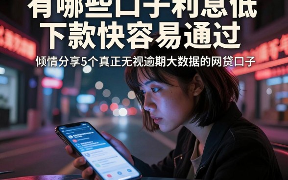 有哪些口子利息低下款快容易通过，倾情分享5个真正无视逾期大数据的网贷口子