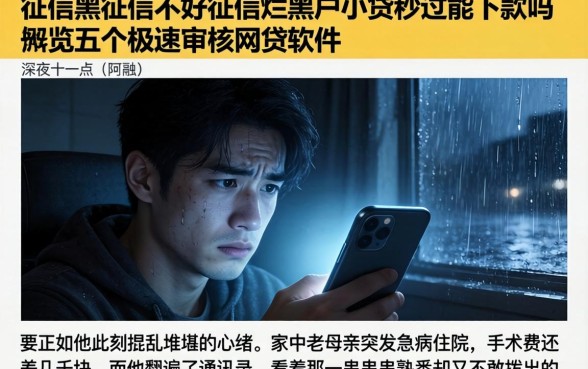 征信黑征信不好征信烂黑户小贷秒过能下款吗，概览五个极速审核的网贷软件