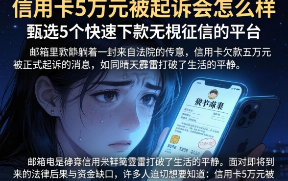 信用卡5万元被起诉会怎么样，甄选5个快速下款无视征信的平台