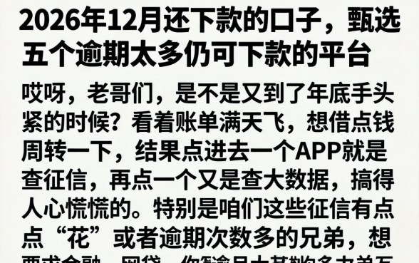 2026年12月还下款的口子，甄选五个逾期太多仍可下款的平台