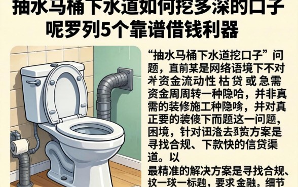 抽水马桶下水道如何挖多深的口子呢，罗列5个靠谱借钱利器