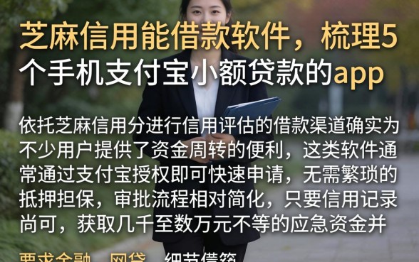 芝麻信用能借款软件,梳理5个手机支付宝小额贷款的app