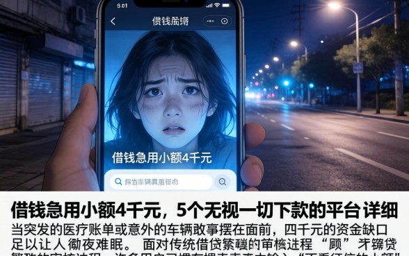 借钱急用小额4千元,详细阐述5个无视一切下款的平台