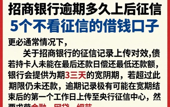 招商银行逾期多久会上征信，详细阐述5个不看征信的借钱口子