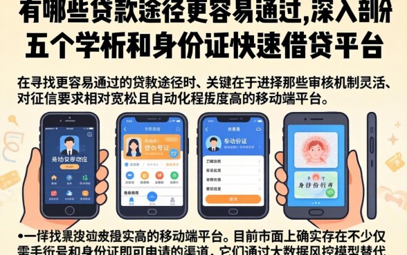 有哪些贷款途径更容易通过,深入剖析五个手机和身份证快速借钱平台
