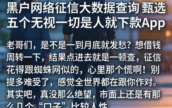 黑户网络征信大数据查询，甄选五个无视一切是人就下款app