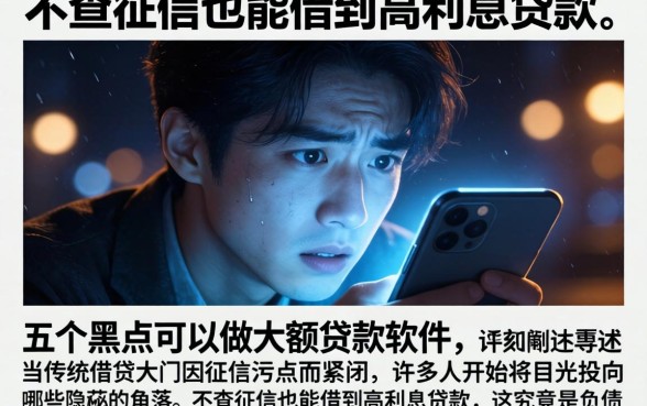 不查征信也能借到高利息贷款，详细阐述五个黑户可以做大额贷款软件