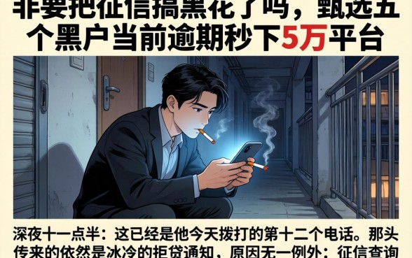 非要把征信搞黑花了吗，甄选五个黑户当前逾期秒下5万平台