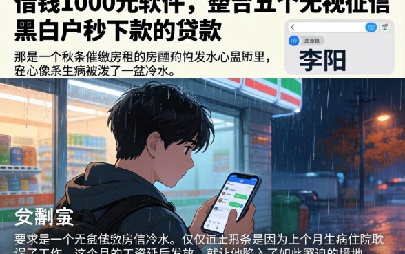 借钱1000元的软件，整合五个无视征信黑白户秒下款的贷款