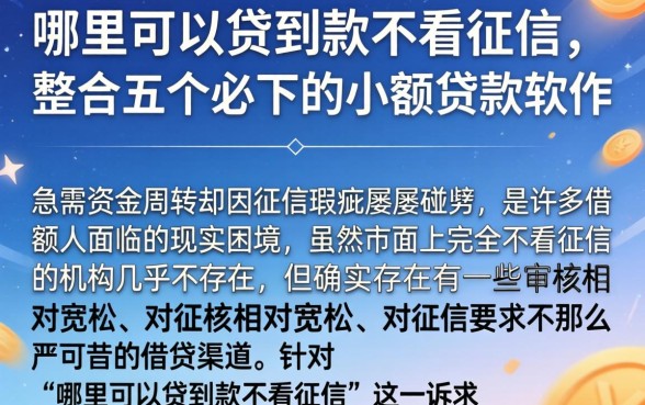 哪里可以贷到款不看征信，整合五个必下的小额贷款软件