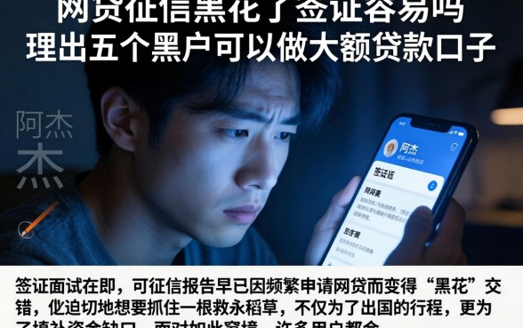 网贷征信黑花了签证容易吗,理出五个黑户可以做大额贷款口子