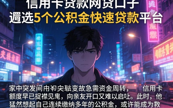 信用卡贷款网贷口子，遴选5个公积金快速贷款平台