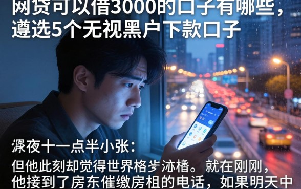 网贷可以借3000的口子有哪些，遴选5个无视黑户下款口子