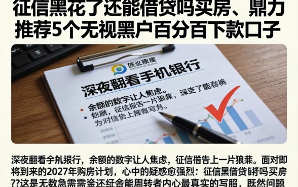 征信黑花了还能借贷吗买房，鼎力推荐5个无视黑户百分百下款口子