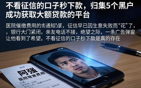 不看征信的口子秒下款，归集5个黑户成功获取大额贷款的平台